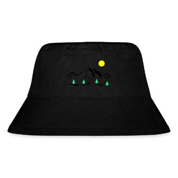 Mountains - Stanley/Stella Recycled Bucket Hat - black - Front