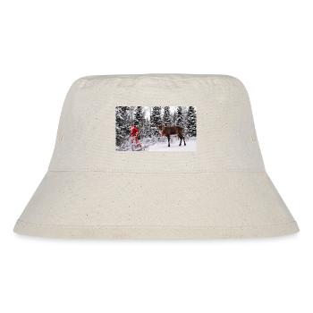 Winter joy: Santa and reindeer in the snow - Stanley/Stella Recycled Bucket Hat - natural - Front