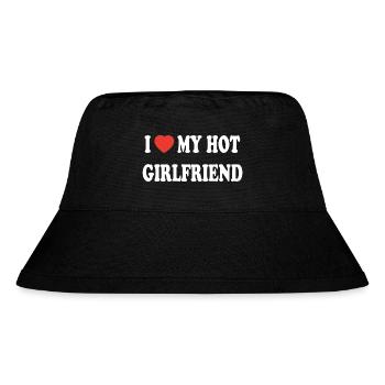 Love my hot girlfriend - Red heart love - Stanley/Stella recycelter Bucket Hat - Schwarz - Vorne