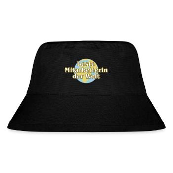 Goldene Serie - beste Mitarbeiterin mit Weltkugel - Stanley/Stella recycelter Bucket Hat - Schwarz - Vorne