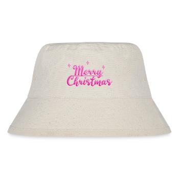 Merry Christmas Neon Pink - Stanley/Stella Recycled Bucket Hat - natural - Front