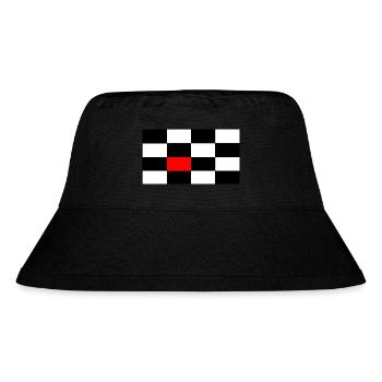Schwarz-weiss Karo mit rotem Akzent - Stanley/Stella recycelter Bucket Hat - Schwarz - Vorne