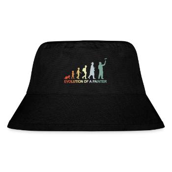 Maler Lackierer Evolution - Stanley/Stella recycelter Bucket Hat - Schwarz - Vorne