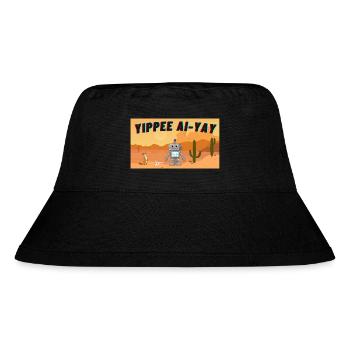 KI trifft Prärie - Stanley/Stella recycelter Bucket Hat - Schwarz - Vorne