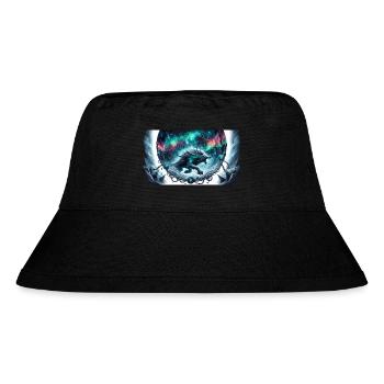 Nordischer Wolf Fenrir in Fantasy Wildnis - Stanley/Stella recycelter Bucket Hat - Schwarz - Vorne