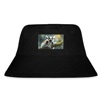 Cute animals chilling – ring-tailed lemur - Stanley/Stella Recycled Bucket Hat - black - Front