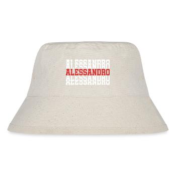 Alessandro T-Shirt gestapelter Text Geschenk T-Shirt - Stanley/Stella recycelter Bucket Hat - Naturweiß - Vorne