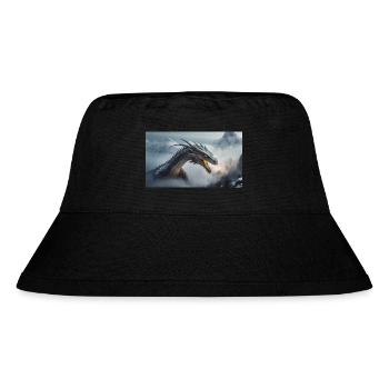 Ein realistischer böser dunkler Drache beim Erklimmen eines Nebels - Stanley/Stella recycelter Bucket Hat - Schwarz - Vorne