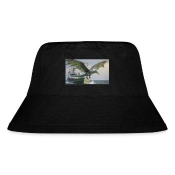 Ein realistischer böser dunkler Drache jagt Fische - Stanley/Stella recycelter Bucket Hat - Schwarz - Vorne