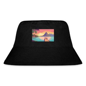 Bora Bora, Polynésie française - Pixel Art - Bob recyclé Stanley/Stella - noir - Devant