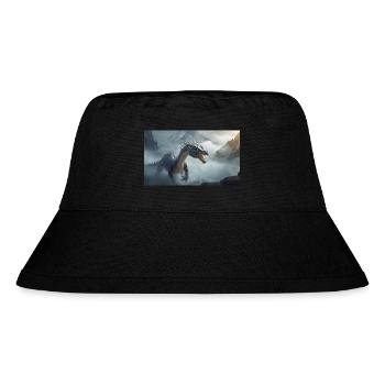 Ein realistischer böser dunkler Drache beim Erklimmen eines Nebels - Stanley/Stella recycelter Bucket Hat - Schwarz - Vorne