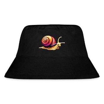 Schnecke Weinbergschnecke - Stanley/Stella recycelter Bucket Hat - Schwarz - Vorne