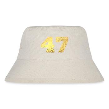 Number 47 Gold Glitter - 47th Anniversary - Stanley/Stella Recycled Bucket Hat - natural - Front