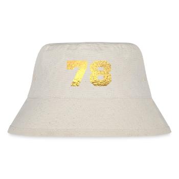 Number 78 Gold Glitter - 78th Anniversary - Stanley/Stella Recycled Bucket Hat - natural - Front