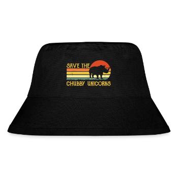 Save the Chubby Unicorns Retro Sunset - Stanley/Stella Recycled Bucket Hat - black - Front