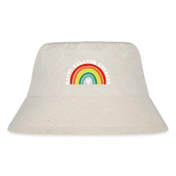 Hippy Rainbow Heart Arc Tee - Stanley/Stella Recycled Bucket Hat - natural - Front