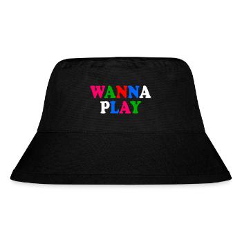 Wanna play - Stanley/Stella recycelter Bucket Hat - Schwarz - Vorne