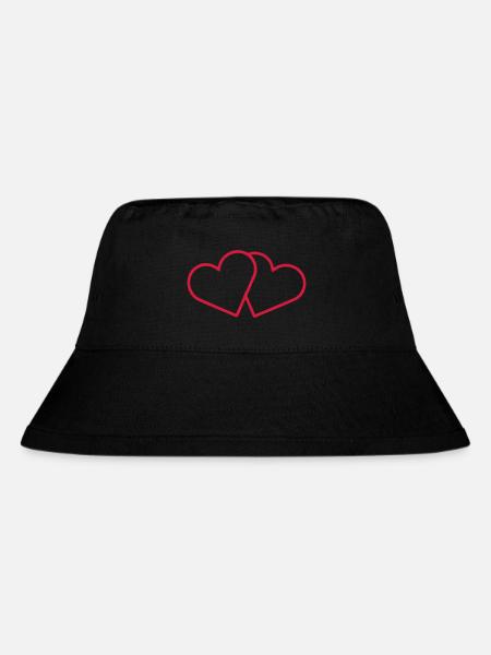 2 hearts - Stanley/Stella Recycled Bucket Hat - black