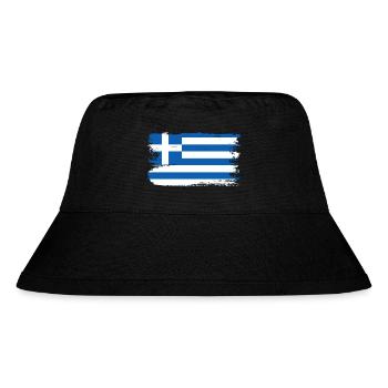 Greek Flag Brushstroke - Stanley/Stella Recycled Bucket Hat - black - Front