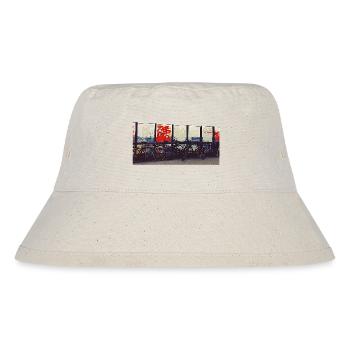 Bicycle convoy at the railway fence - Stanley/Stella Recycled Bucket Hat - natural - Front