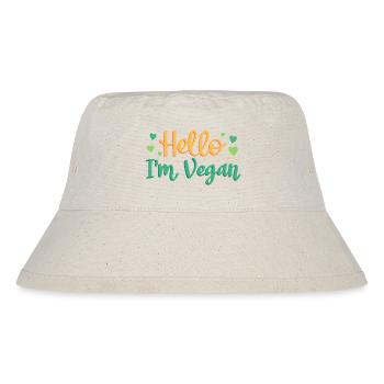 Hi, I'm vegan - Stanley/Stella Recycled Bucket Hat - natural - Front