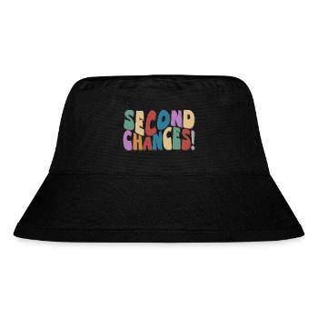 Second Chances Retro Groovy optimistisch Neuanfang - Stanley/Stella recycelter Bucket Hat - Schwarz - Vorne