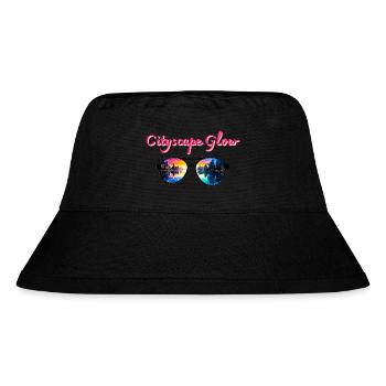 Cityscape Glow, Sonnenbrille - Stanley/Stella recycelter Bucket Hat - Schwarz - Vorne