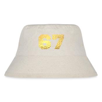 Number 67 Gold Glitter - 67th Anniversary - Stanley/Stella Recycled Bucket Hat - natural - Front