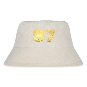 Number 97 Gold Glitter - 97th Anniversary - Stanley/Stella Recycled Bucket Hat - natural - Front