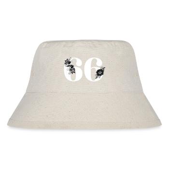 Schwarze Blumenzahl 66 - 66. Blumengeburtstag - Stanley/Stella recycelter Bucket Hat - Naturweiß - Vorne