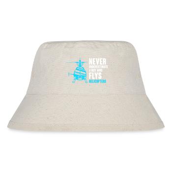 Unterschätzen Sie niemals einen Jungen, der Hubschrauber fliegt Pil - Stanley/Stella recycelter Bucket Hat - Naturweiß - Vorne