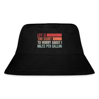 Für passionierte Autofans und Hot Rod Enthusiasten - Stanley/Stella recycelter Bucket Hat - Schwarz - Vorne