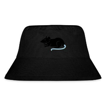 Ratte / rat (2c) - Stanley/Stella recycelter Bucket Hat - Schwarz - Vorne