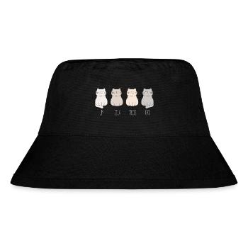 Un Deux Trois Cat - Gift for cat and animal lover - Stanley/Stella Recycled Bucket Hat - black - Front