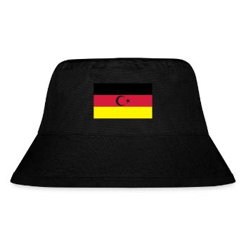 Deutsch türkische Flagge - Stanley/Stella recycelter Bucket Hat - Schwarz - Vorne