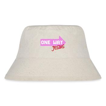 One Way Jesus lettering as a cool gift idea - Stanley/Stella Recycled Bucket Hat - natural - Front