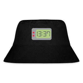 Uhr 1337 - Stanley/Stella recycelter Bucket Hat - Schwarz - Vorne