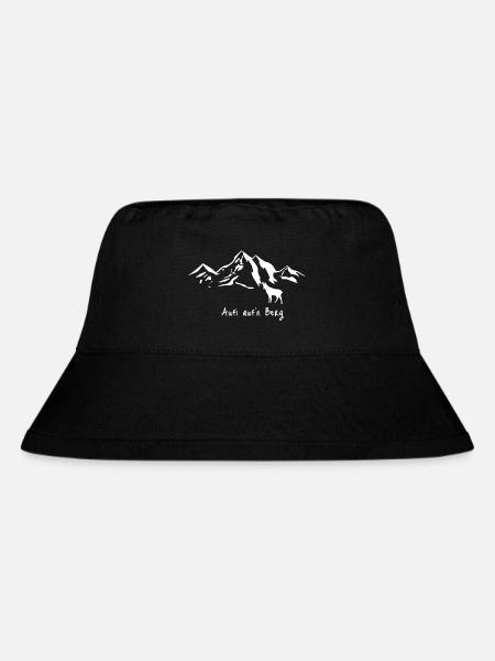 Aufi auf'n Berg weiß - Stanley/Stella recycelter Bucket Hat - Schwarz