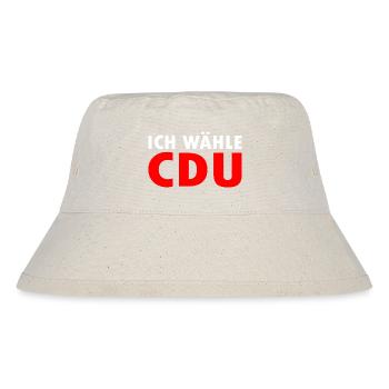Ich wähle cdu - Stanley/Stella recycelter Bucket Hat - Naturweiß - Vorne