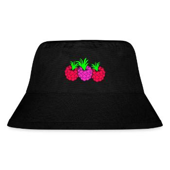 Himbeeren - Stanley/Stella recycelter Bucket Hat - Schwarz - Vorne