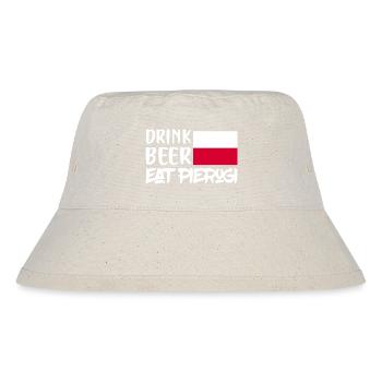 Boire de la bière manger Pierogi cuisine polonaise Polska nourriture - Bob recyclé Stanley/Stella - blanc naturel - Devant