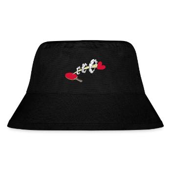tischtennis tischtennisschläger ping-pong-love - Stanley/Stella recycelter Bucket Hat - Schwarz - Vorne