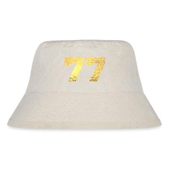 Number 77 Gold Glitter - 77th Anniversary - Stanley/Stella Recycled Bucket Hat - natural - Front