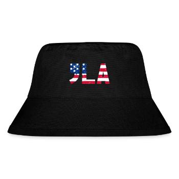 COMMA LA, CAMALA HARRIS FÜR DIE PRÄSIDENTSCHAFT 2024 - Stanley/Stella recycelter Bucket Hat - Schwarz - Vorne