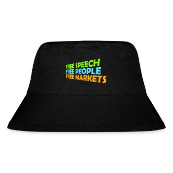 Free Speech Markets People Libertarian Freedom Logo - Stanley/Stella Recycled Bucket Hat - black - Front