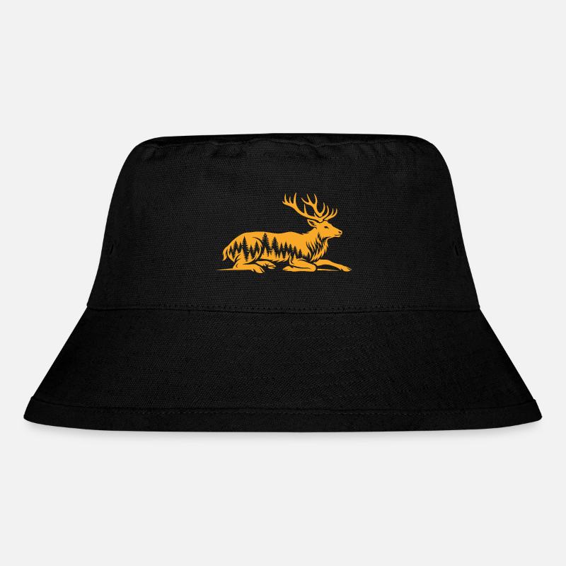  Hirsch - Stanley/Stella recycelter Bucket Hat - Schwarz