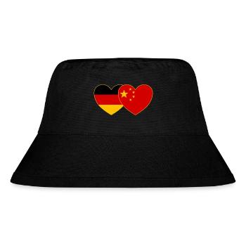 Allemagne Chine Drapeau Cœur - Bob recyclé Stanley/Stella - noir - Devant