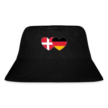 Denmark Germany Flag Heart - Stanley/Stella Recycled Bucket Hat - black - Front