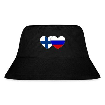 Finlande Russie Drapeau Cœur - Bob recyclé Stanley/Stella - noir - Devant