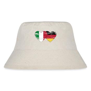 Italy Germany Flag Heart used - Stanley/Stella Recycled Bucket Hat - natural - Front